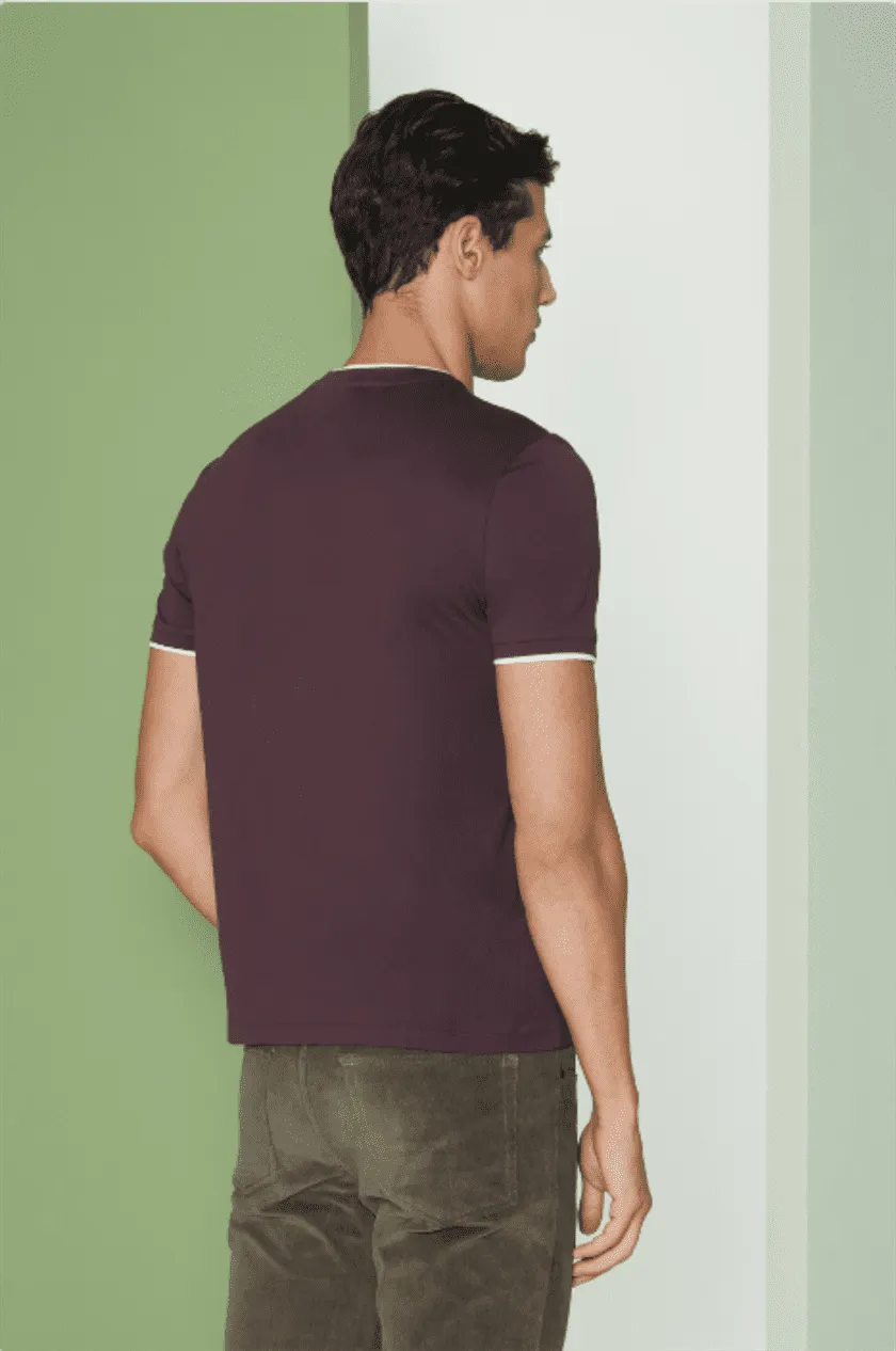 Perona   I   Mens-Thirts & Polos -Thirt-Casey-Pma-Fv21-1010-Wine  AS7539