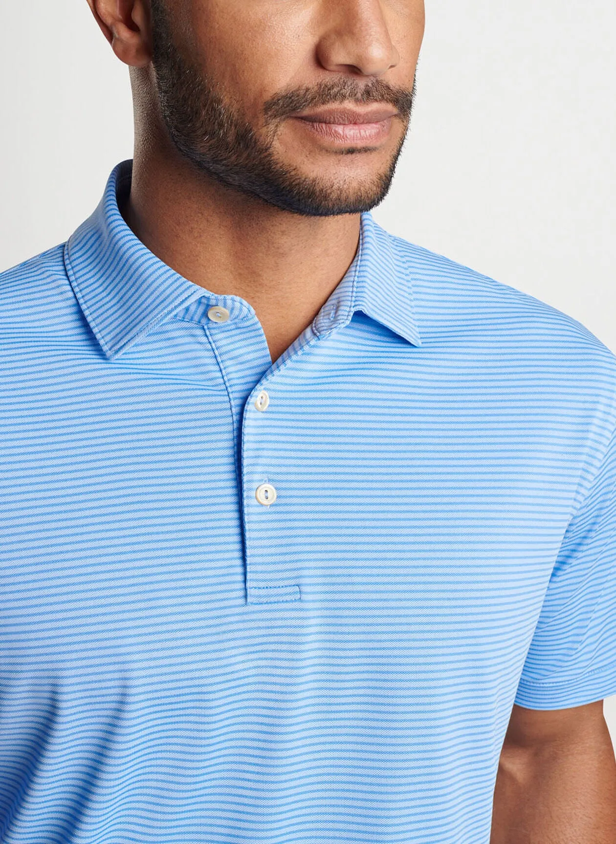 Peter Millar Mens Classic Fit Grace Performance Mesh Polo - COTTAGE BLUE