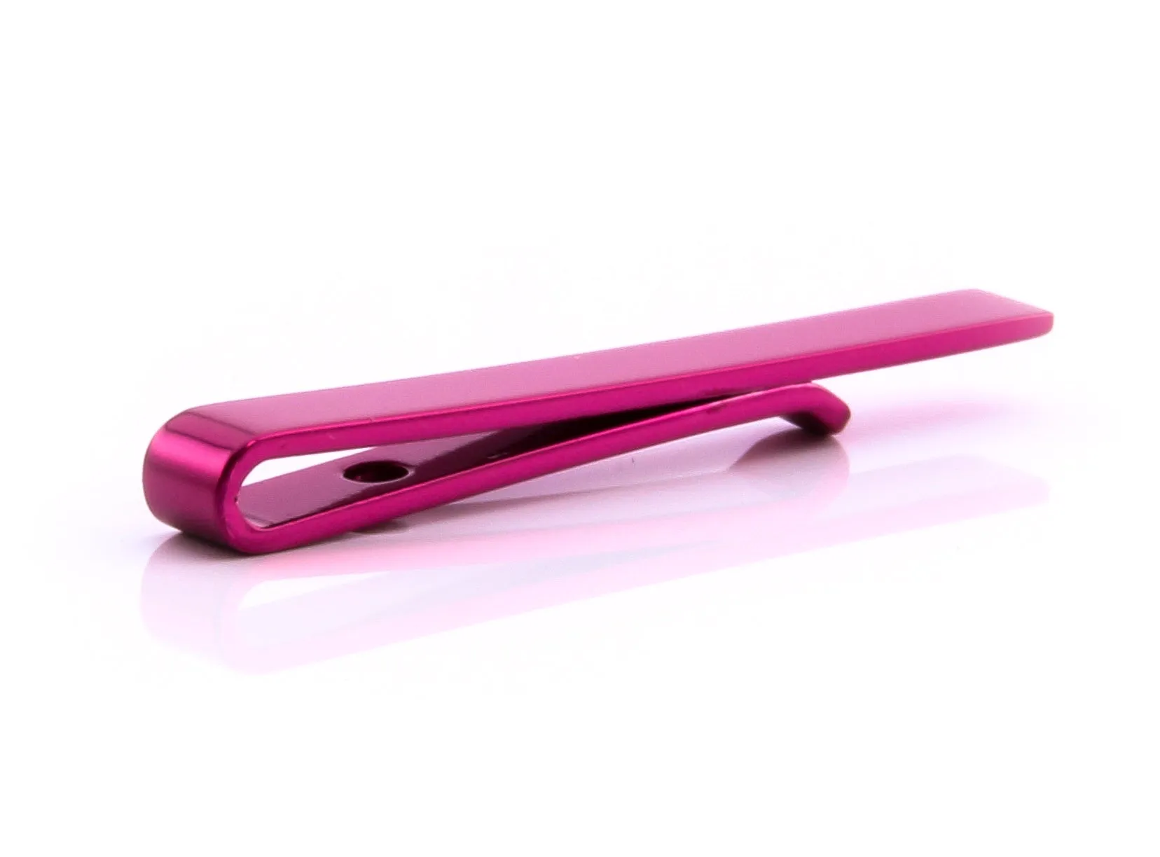 Pink Shiny Mens Tie Bars - Stylish Stainless Steel - Durable Tie Clips