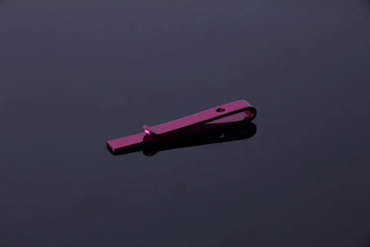 Pink Shiny Mens Tie Bars - Stylish Stainless Steel - Durable Tie Clips