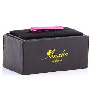 Pink Shiny Mens Tie Bars - Stylish Stainless Steel - Durable Tie Clips
