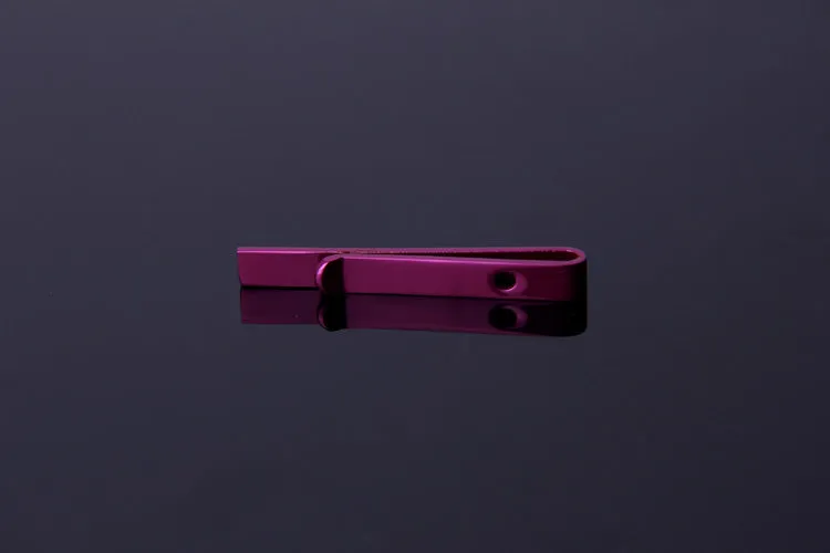 Pink Shiny Mens Tie Bars - Stylish Stainless Steel - Durable Tie Clips