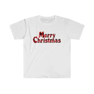 Plaid Merry Christmas T-Shirt and Fashion Graphic Cute Tee