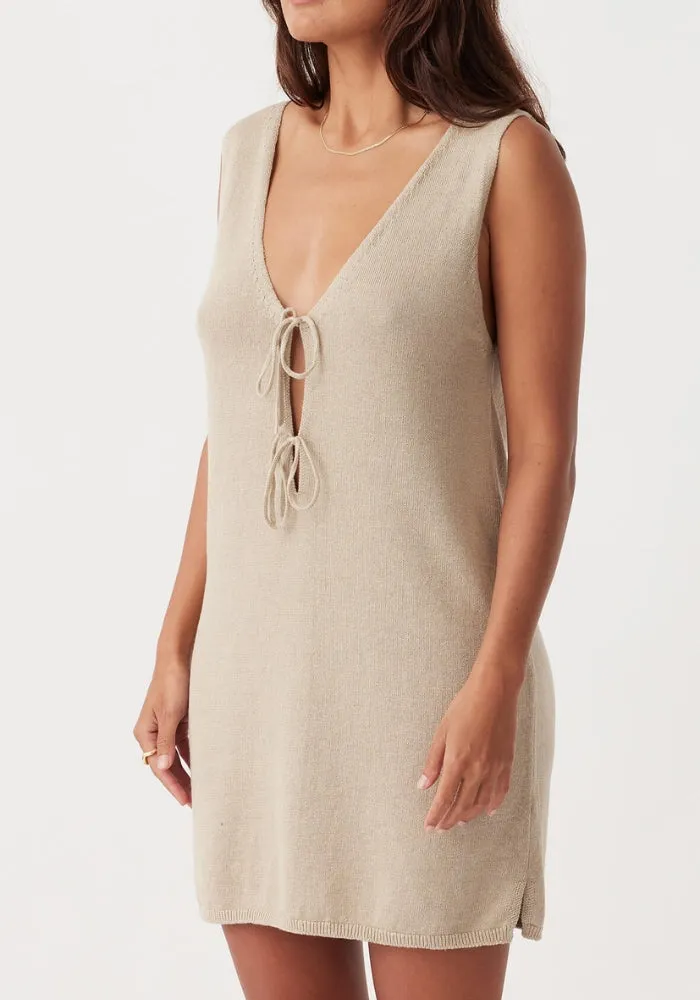Poppy Mini Dress - Taupe