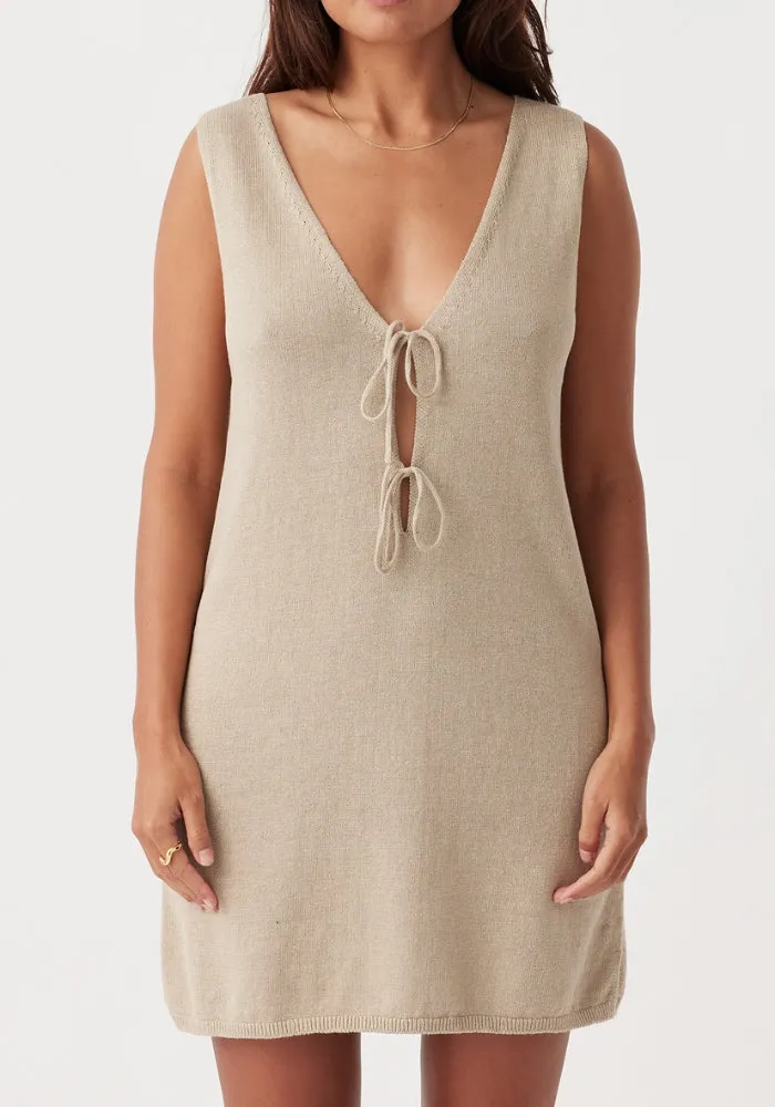 Poppy Mini Dress - Taupe