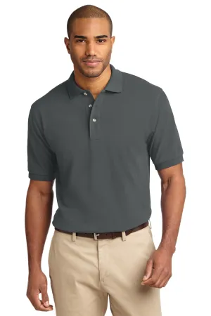 Port Authority Heavyweight Cotton Pique Polo.  K420 Steel Grey