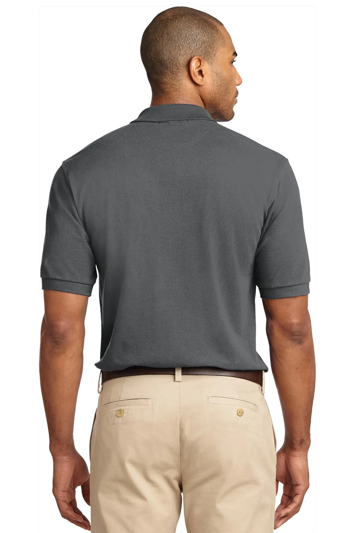 Port Authority Heavyweight Cotton Pique Polo.  K420 Steel Grey