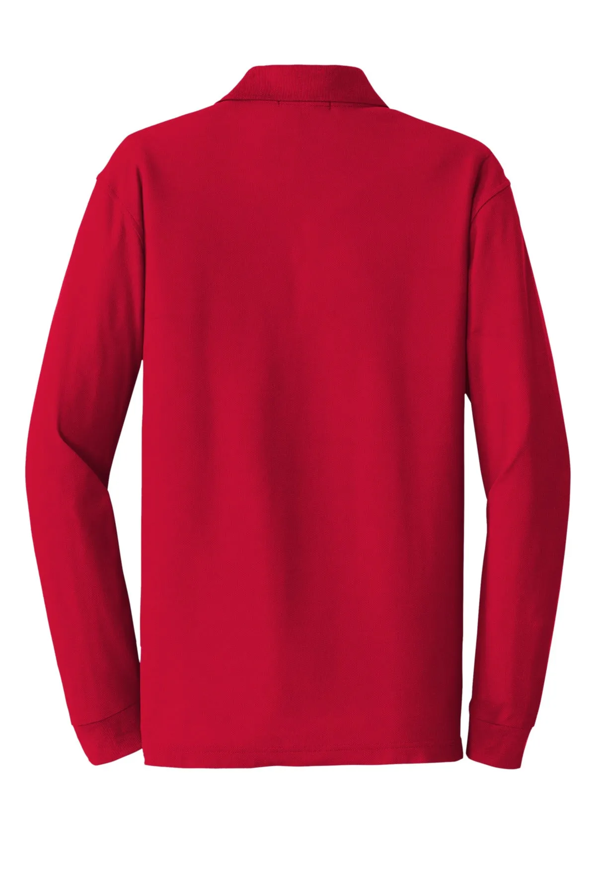 Port Authority Long Sleeve Core Classic Pique Polo. K100LS Rich Red