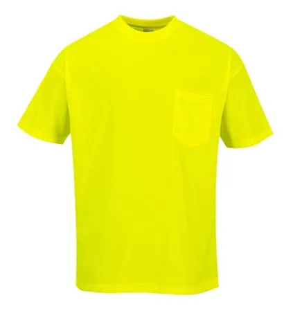 Portwest Short Sleeve Pocket Tee Shirt enhanced visibility - S578