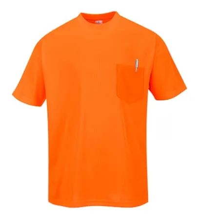 Portwest Short Sleeve Pocket Tee Shirt enhanced visibility - S578