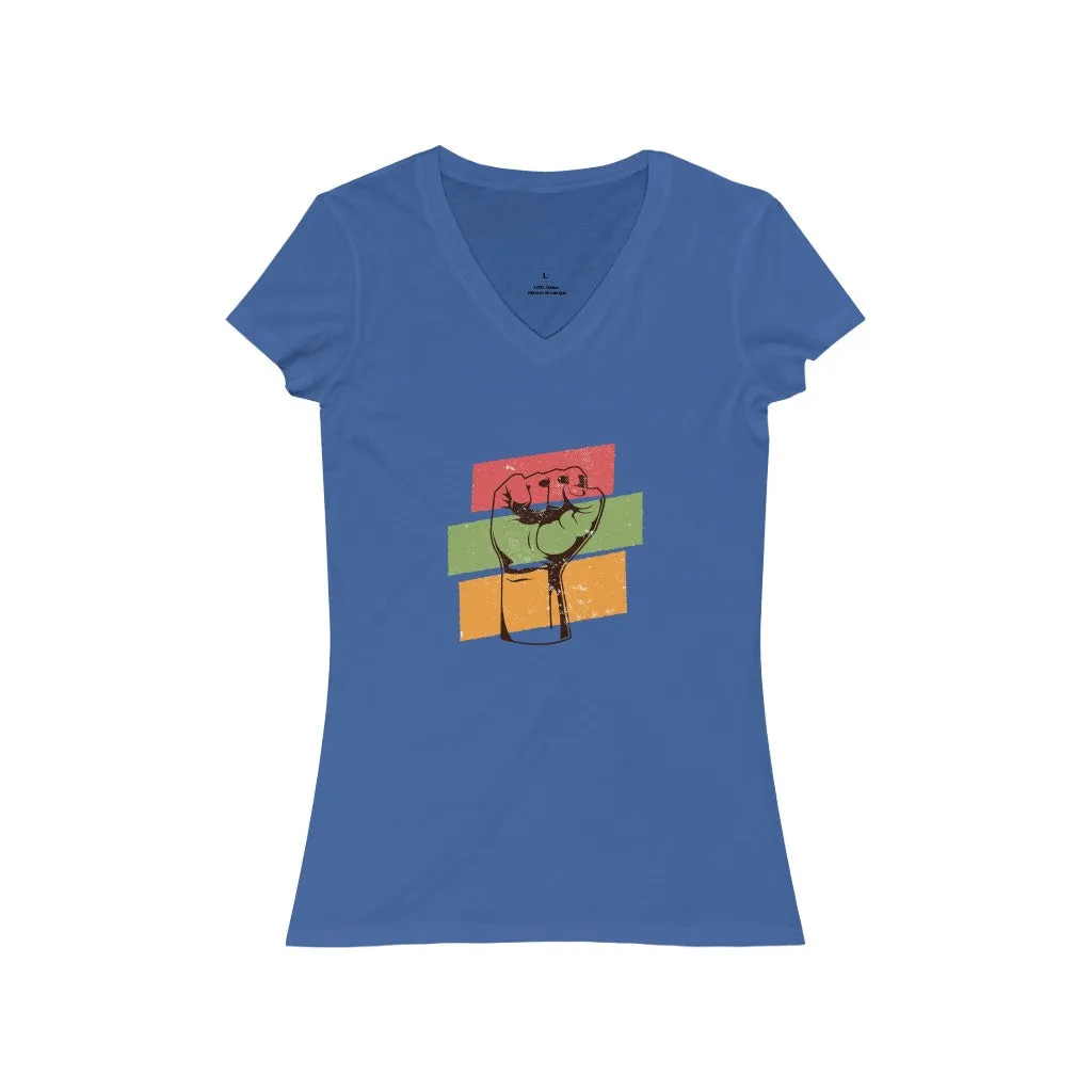 POWER TO THE PEOPLE <br>women's <br>short sleeve <br>V-neck tee