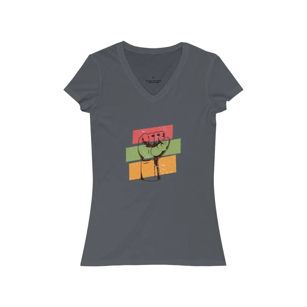 POWER TO THE PEOPLE <br>women's <br>short sleeve <br>V-neck tee