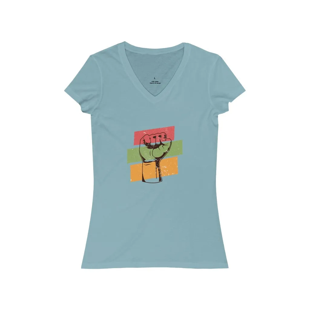 POWER TO THE PEOPLE <br>women's <br>short sleeve <br>V-neck tee