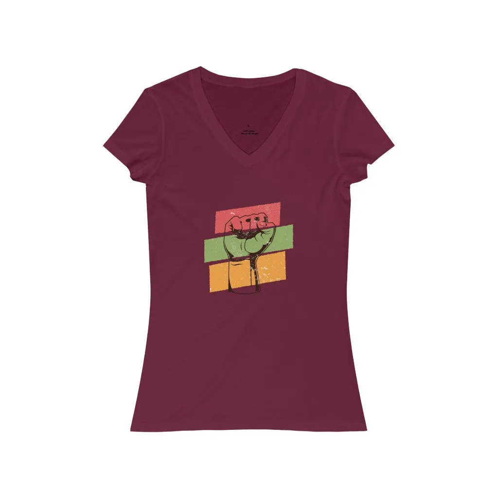 POWER TO THE PEOPLE <br>women's <br>short sleeve <br>V-neck tee