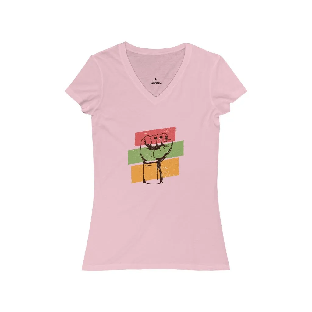 POWER TO THE PEOPLE <br>women's <br>short sleeve <br>V-neck tee