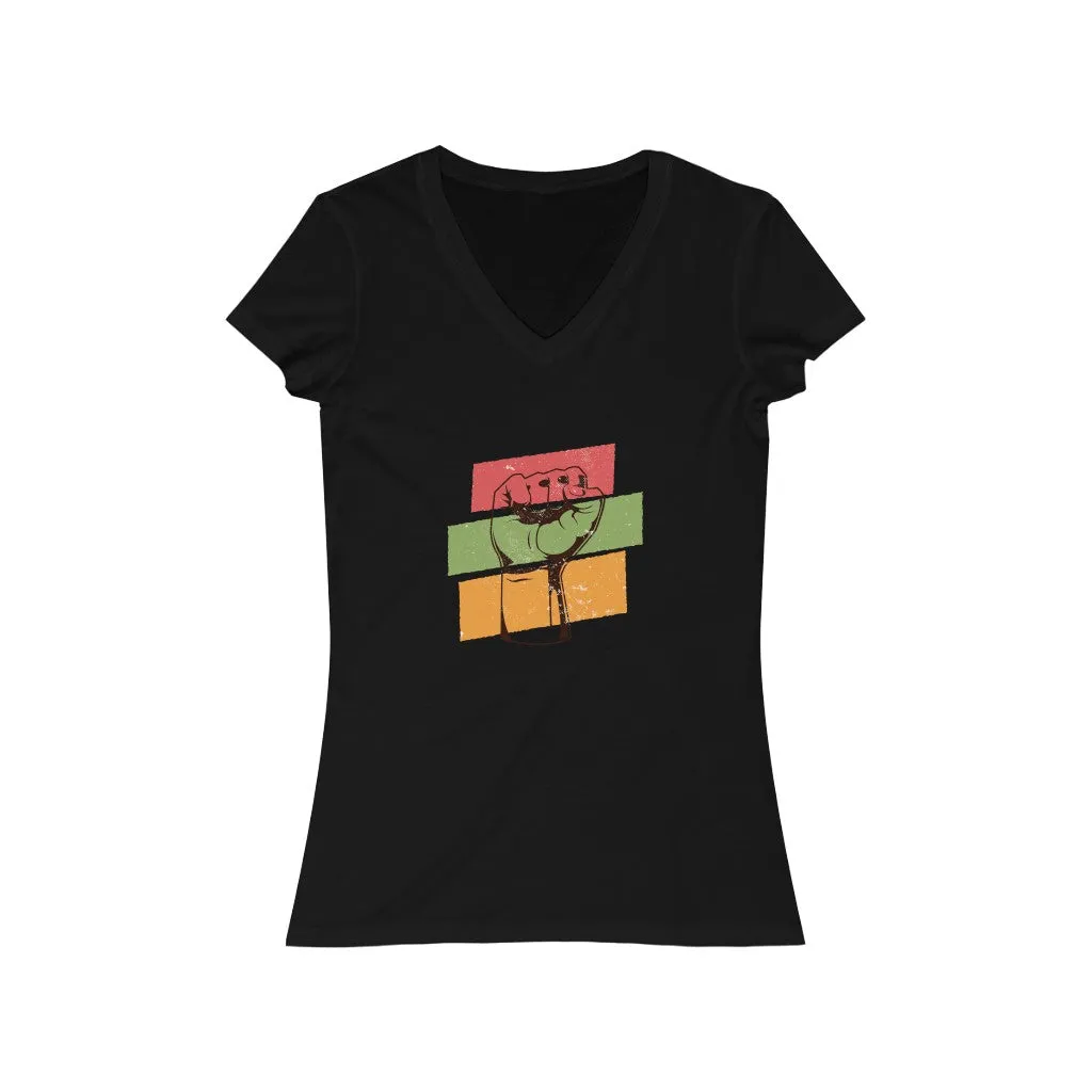 POWER TO THE PEOPLE <br>women's <br>short sleeve <br>V-neck tee