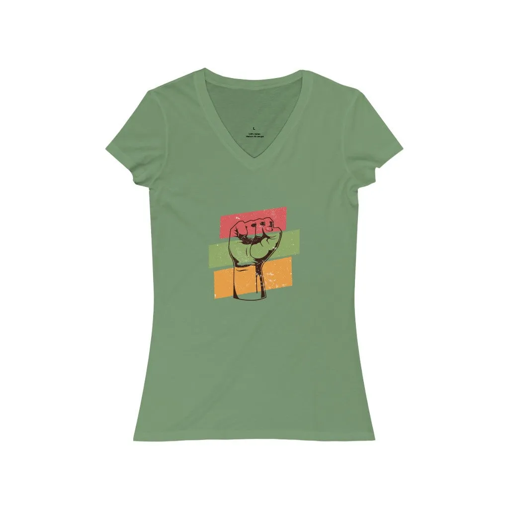 POWER TO THE PEOPLE <br>women's <br>short sleeve <br>V-neck tee