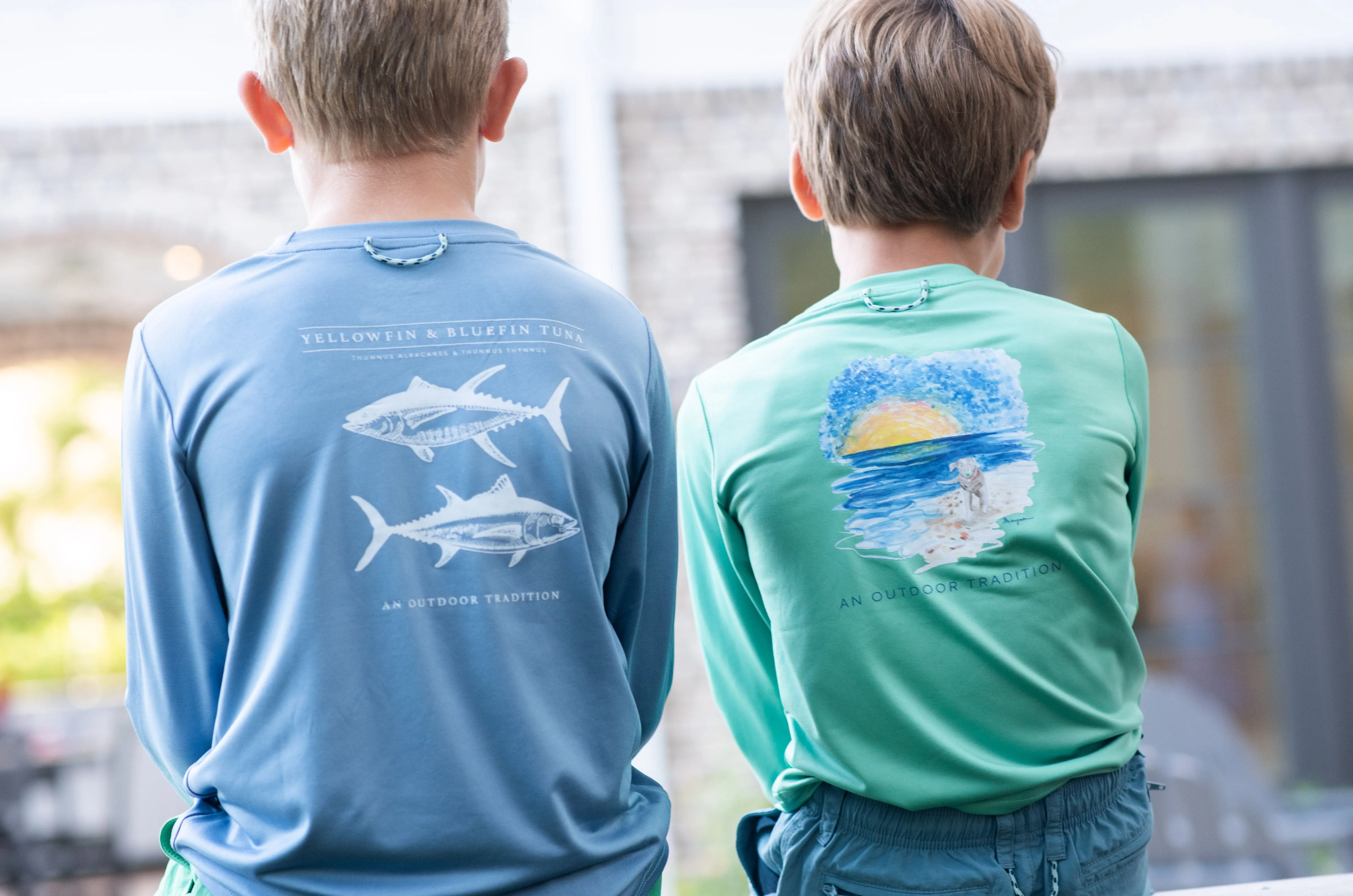 Pro Performance Long Sleeve Fishing Tee with Dog Beach Art
