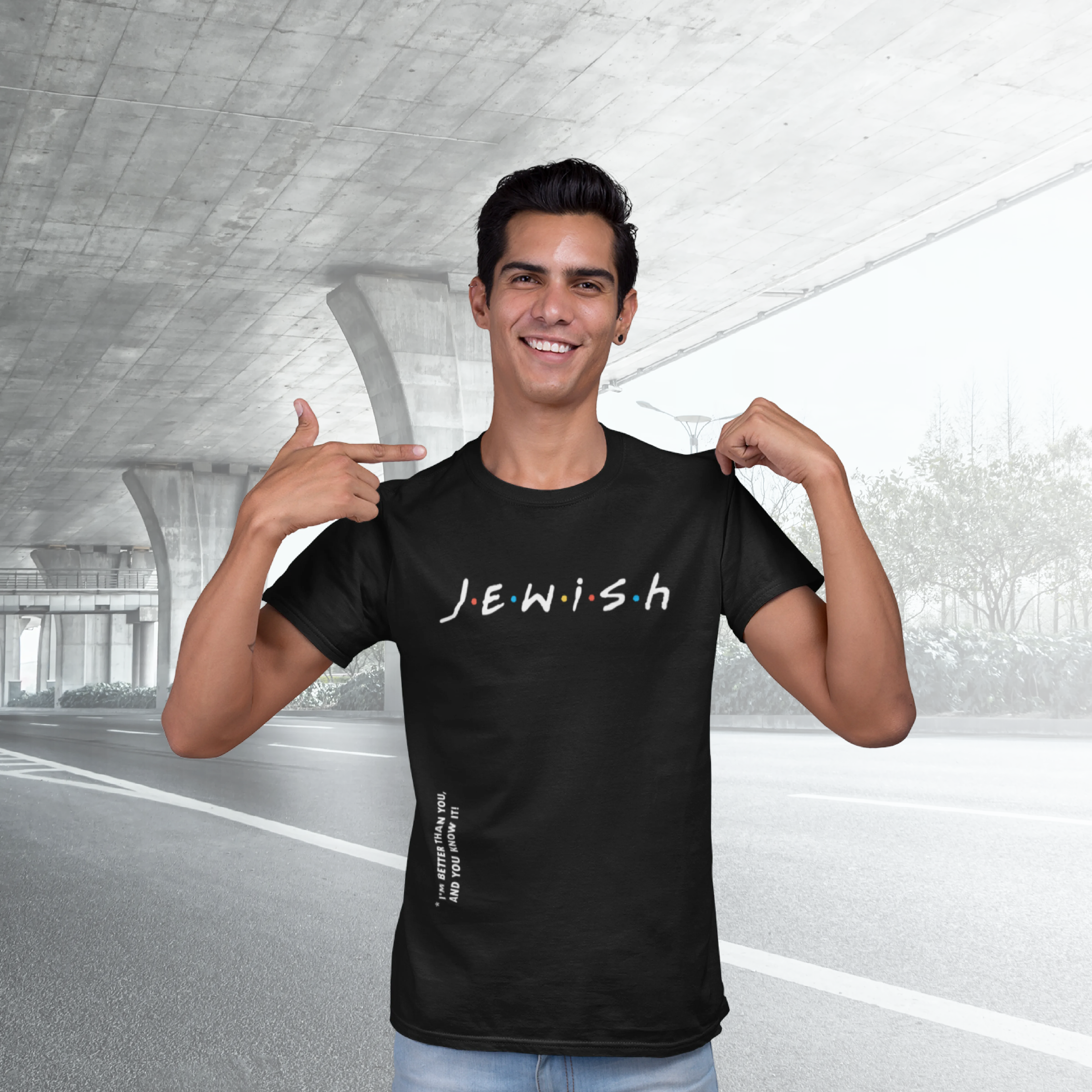 "Jewish" Black T-shirt for Men