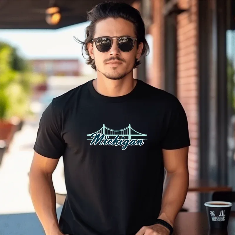 "Mackinac Bridge" Men's Crew T-Shirt