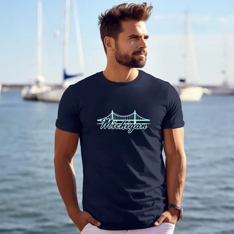 "Mackinac Bridge" Men's Crew T-Shirt