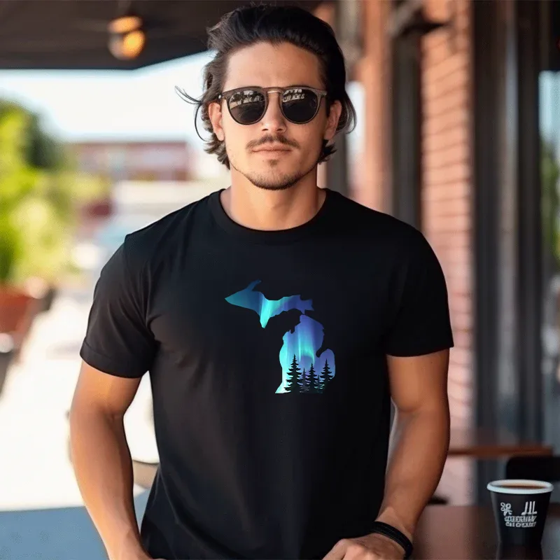 "Michigan Northern Lights" Men's Crew T-Shirt