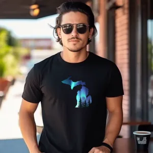 "Michigan Northern Lights" Men's Crew T-Shirt