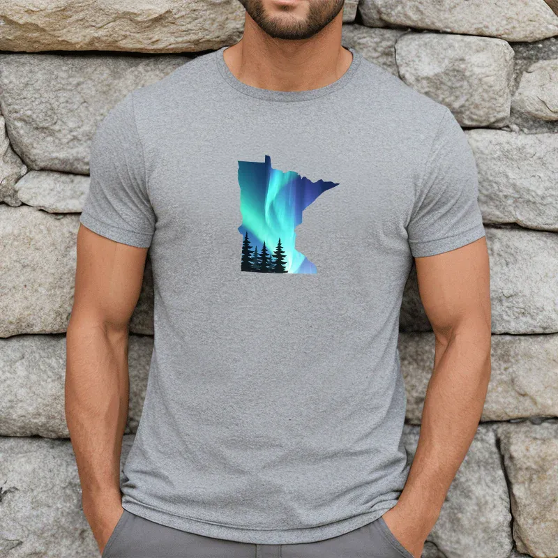 "Minnesota Northern Lights" Men's Crew T-Shirt