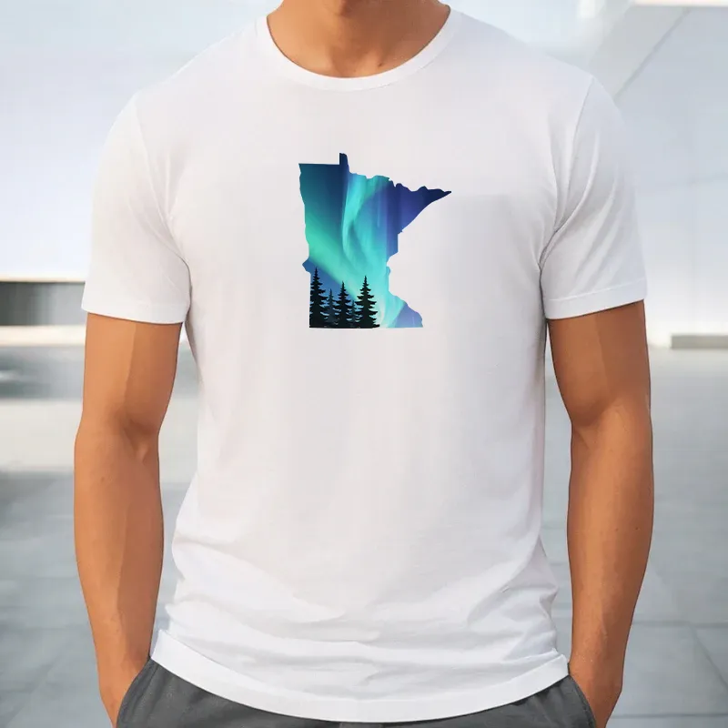 "Minnesota Northern Lights" Men's Crew T-Shirt