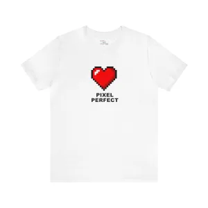 "Pixel Perfect" White T-shirt for Men | Art by Noa Bar Lev