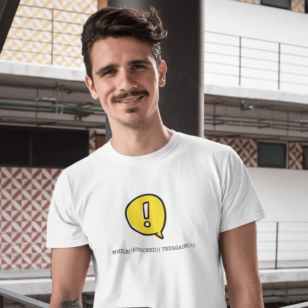 "Succeed" White T-shirt for Men | Art by Noa Bar Lev