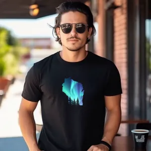 "Wisconsin Northern Lights" Men's Crew T-Shirt