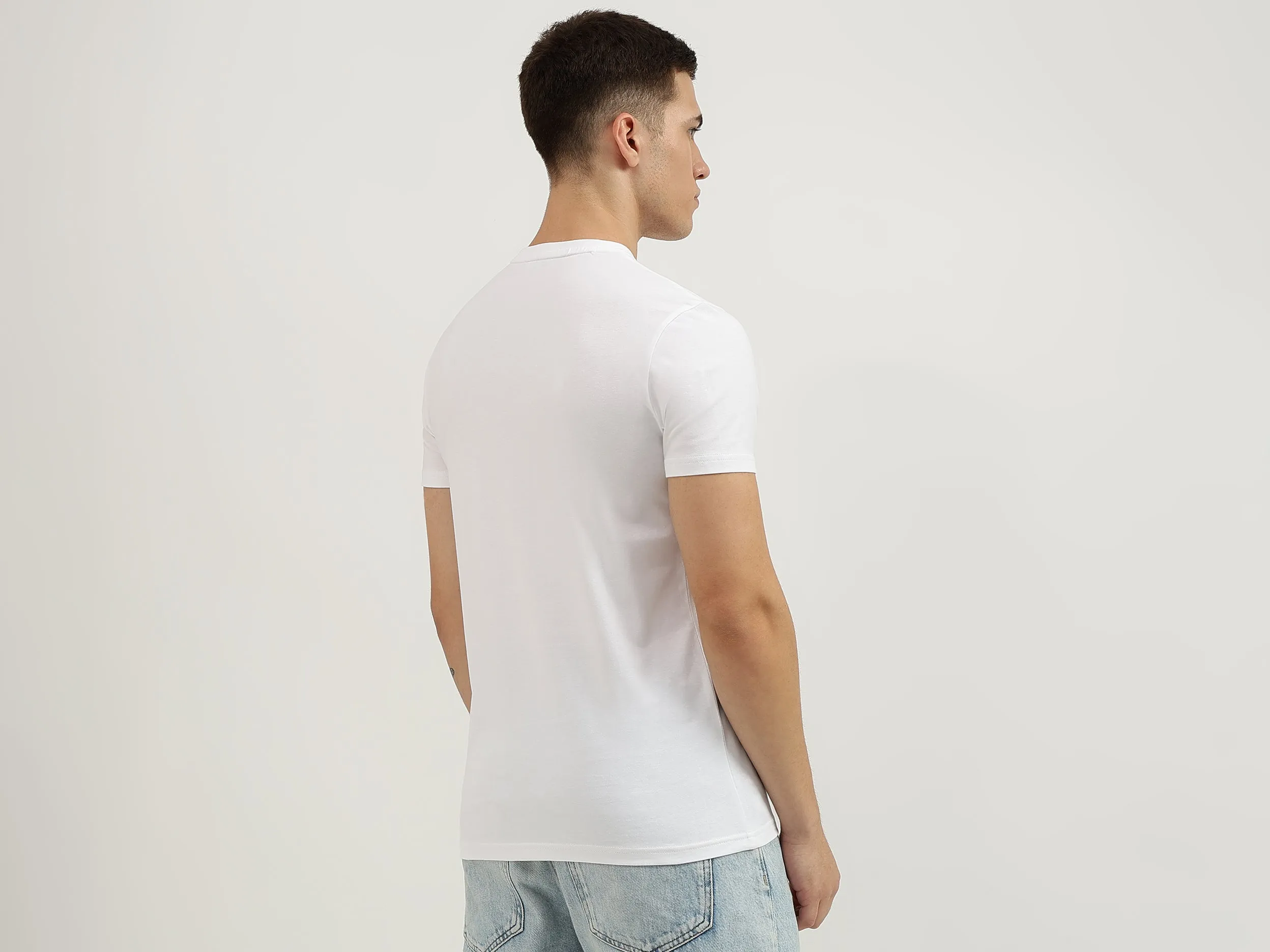 Regular Fit Crew Neck Embroidered T Shirt