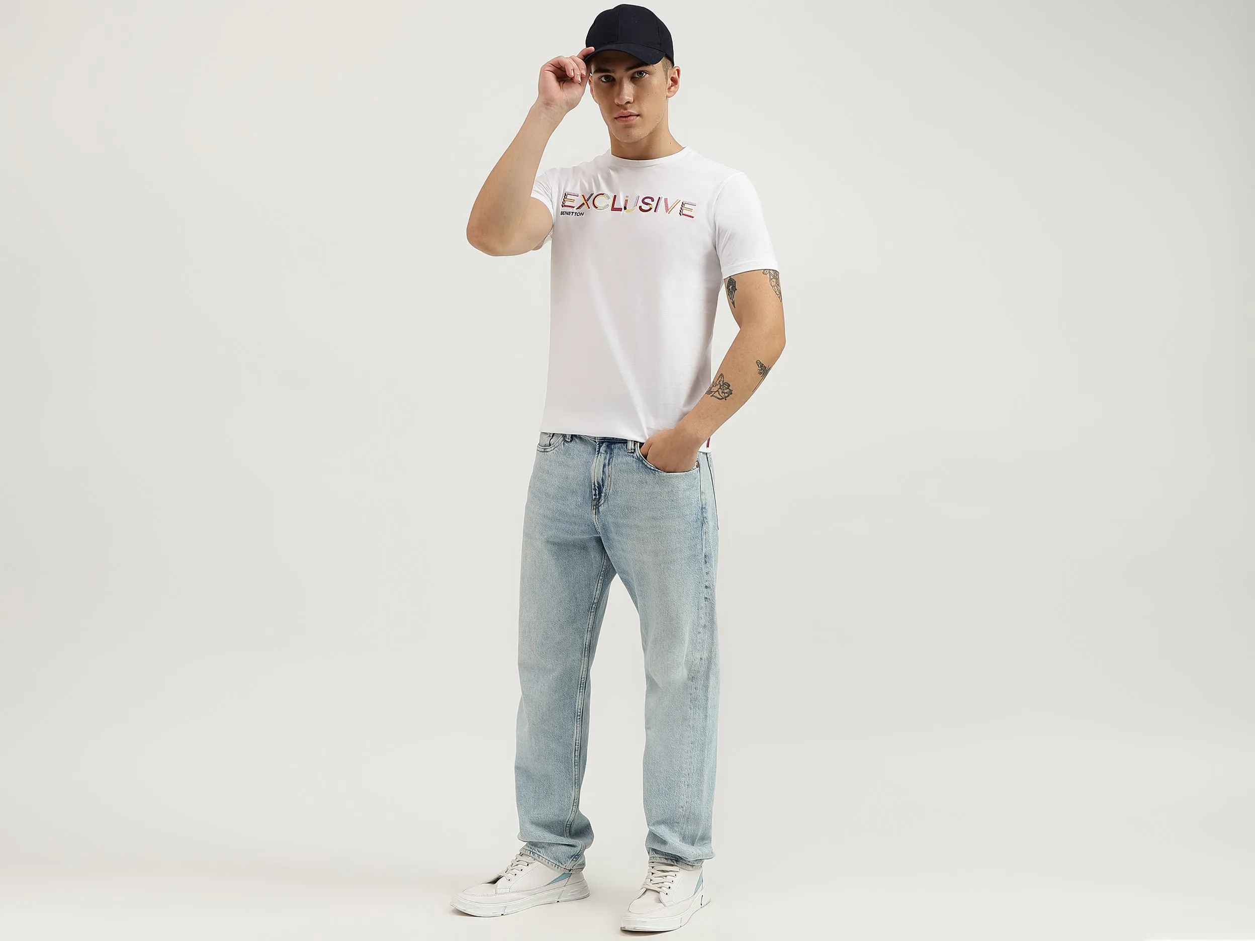 Regular Fit Crew Neck Embroidered T Shirt
