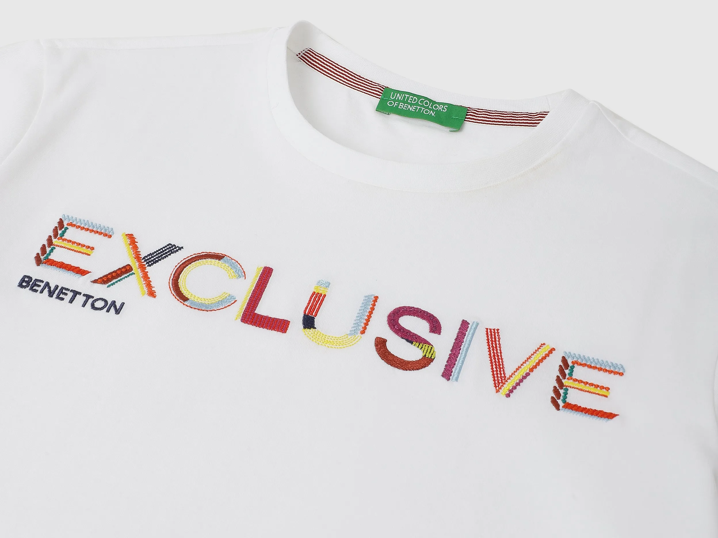 Regular Fit Crew Neck Embroidered T Shirt