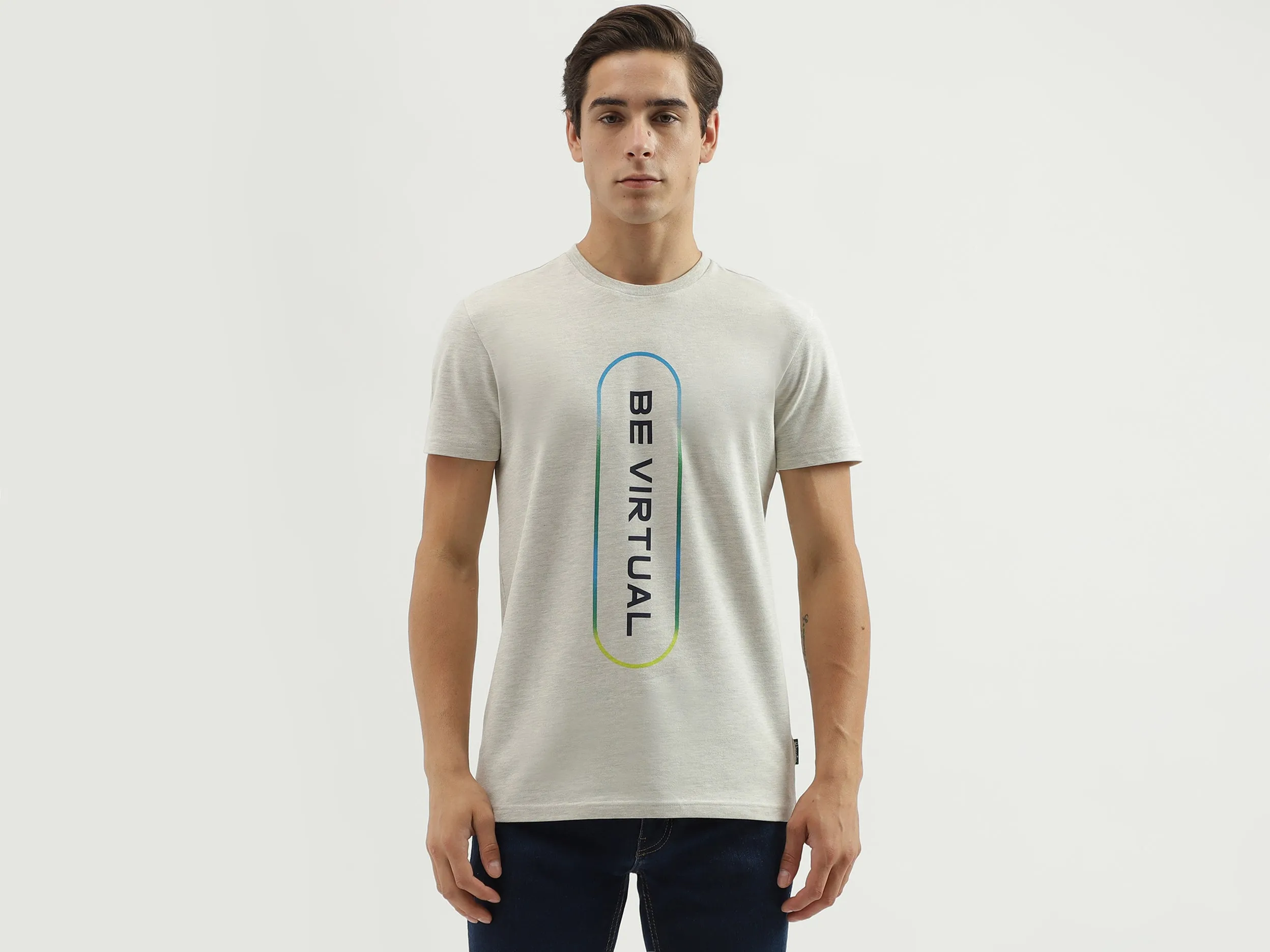 Regular Fit Crew Neck Printed Men's T-Shirt