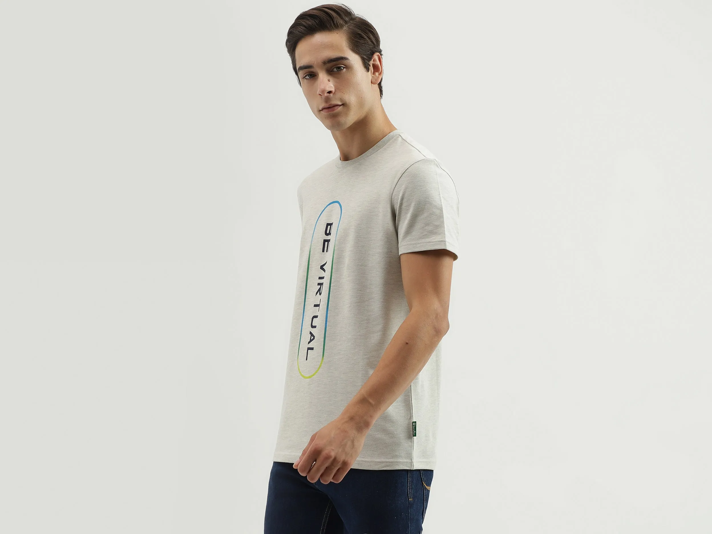 Regular Fit Crew Neck Printed Men's T-Shirt