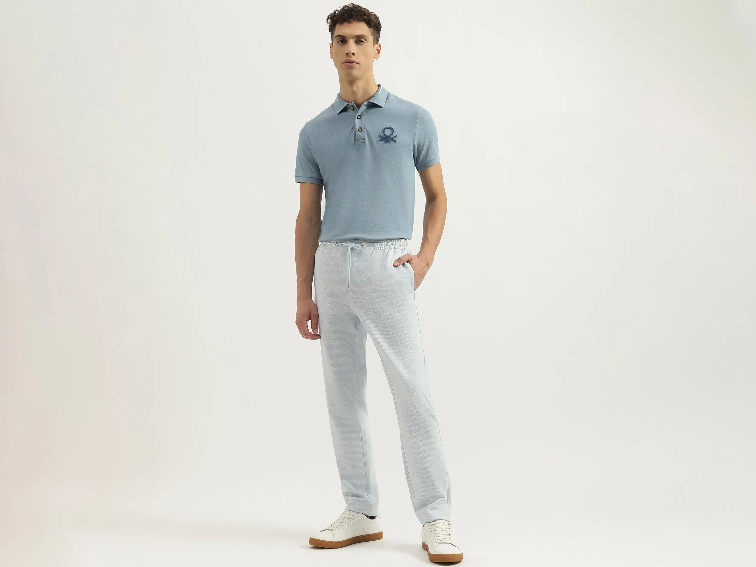 Regular Fit Polo Neck Solid Tshirt