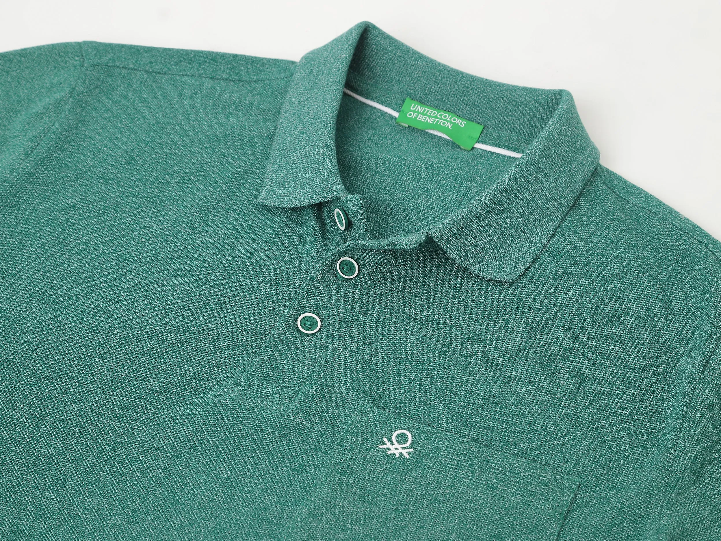 Regular Fit Polo Neck Textured Tshirt