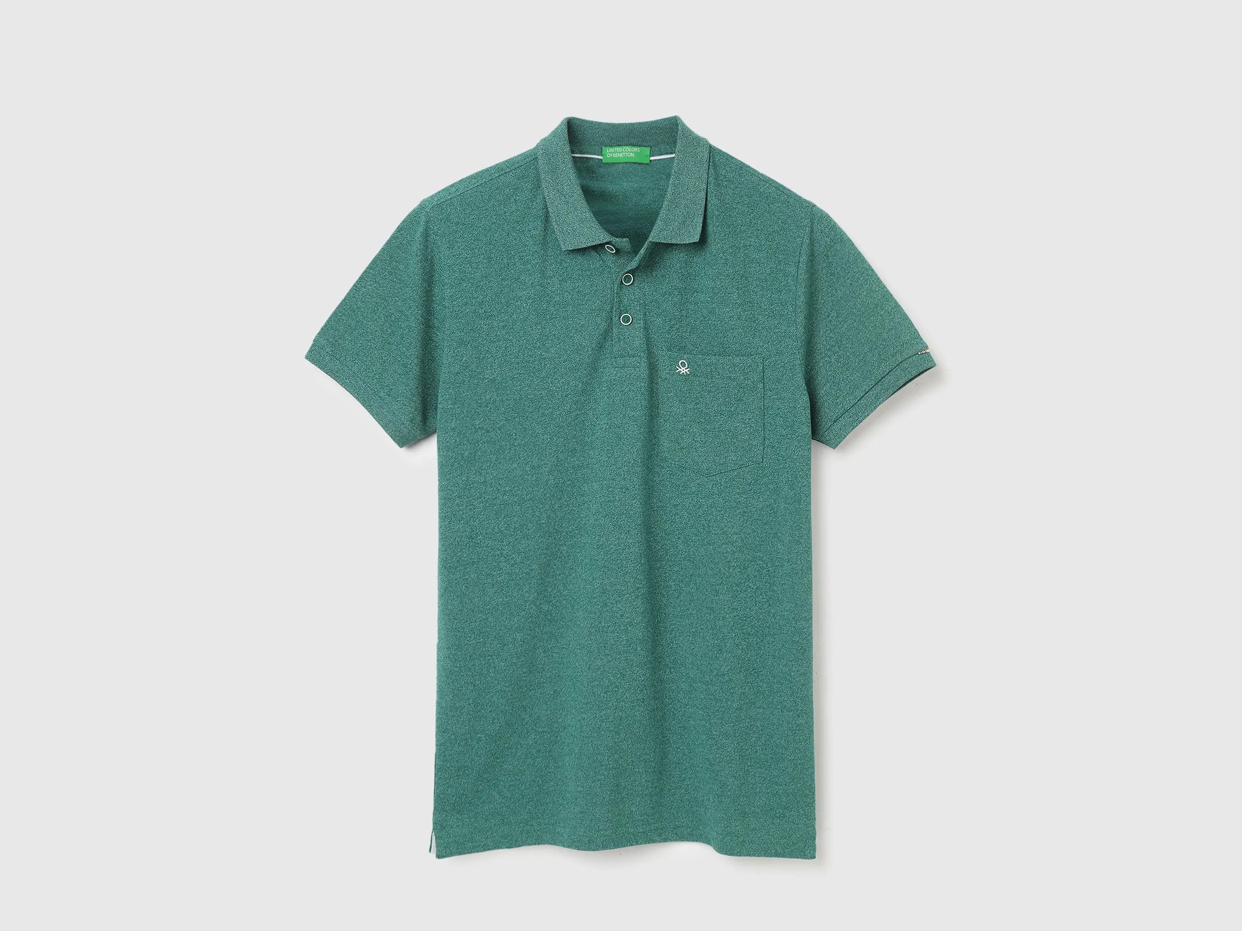 Regular Fit Polo Neck Textured Tshirt