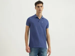 Regular Fit Polo Neck Textured Tshirt