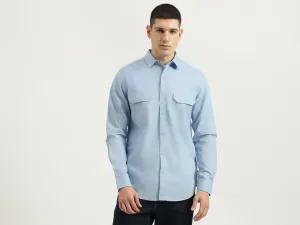 Regular Fit Spread Collar Solid Shirt