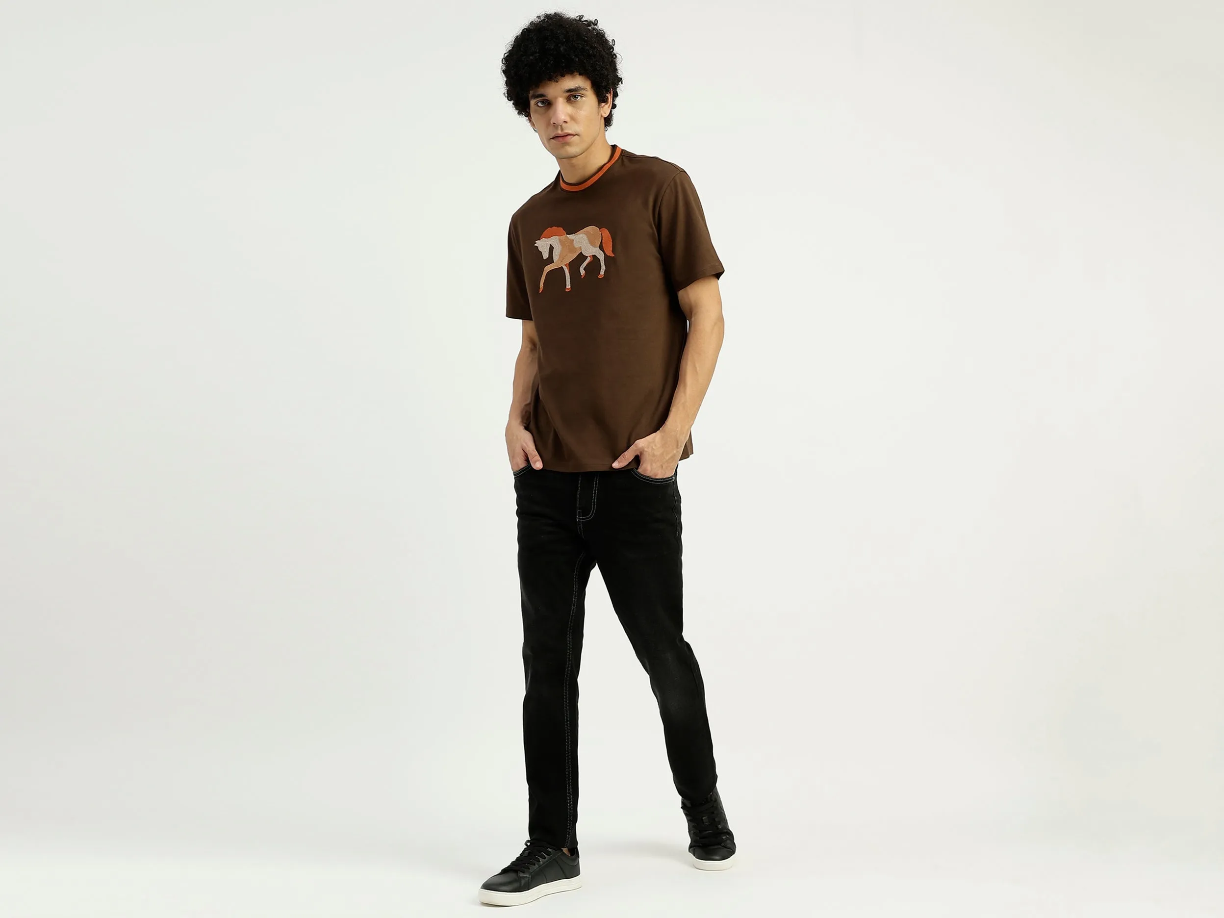 Relaxed Fit Crew Neck Printed T-Shirt