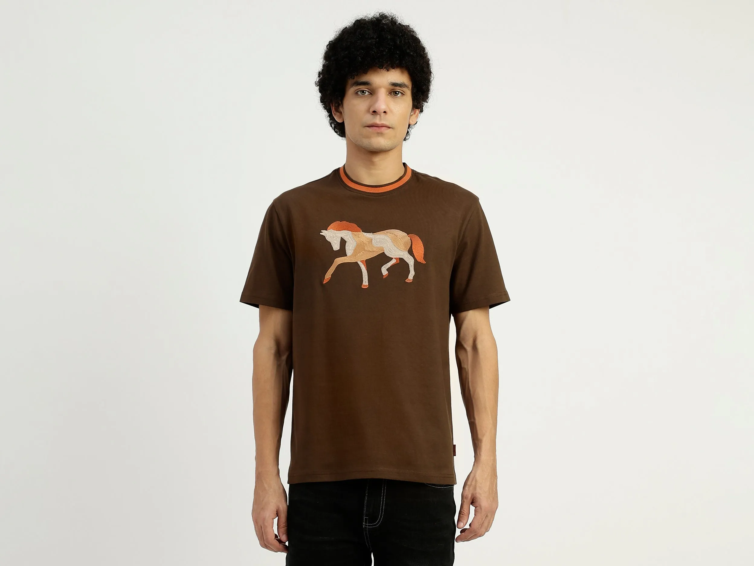 Relaxed Fit Crew Neck Printed T-Shirt