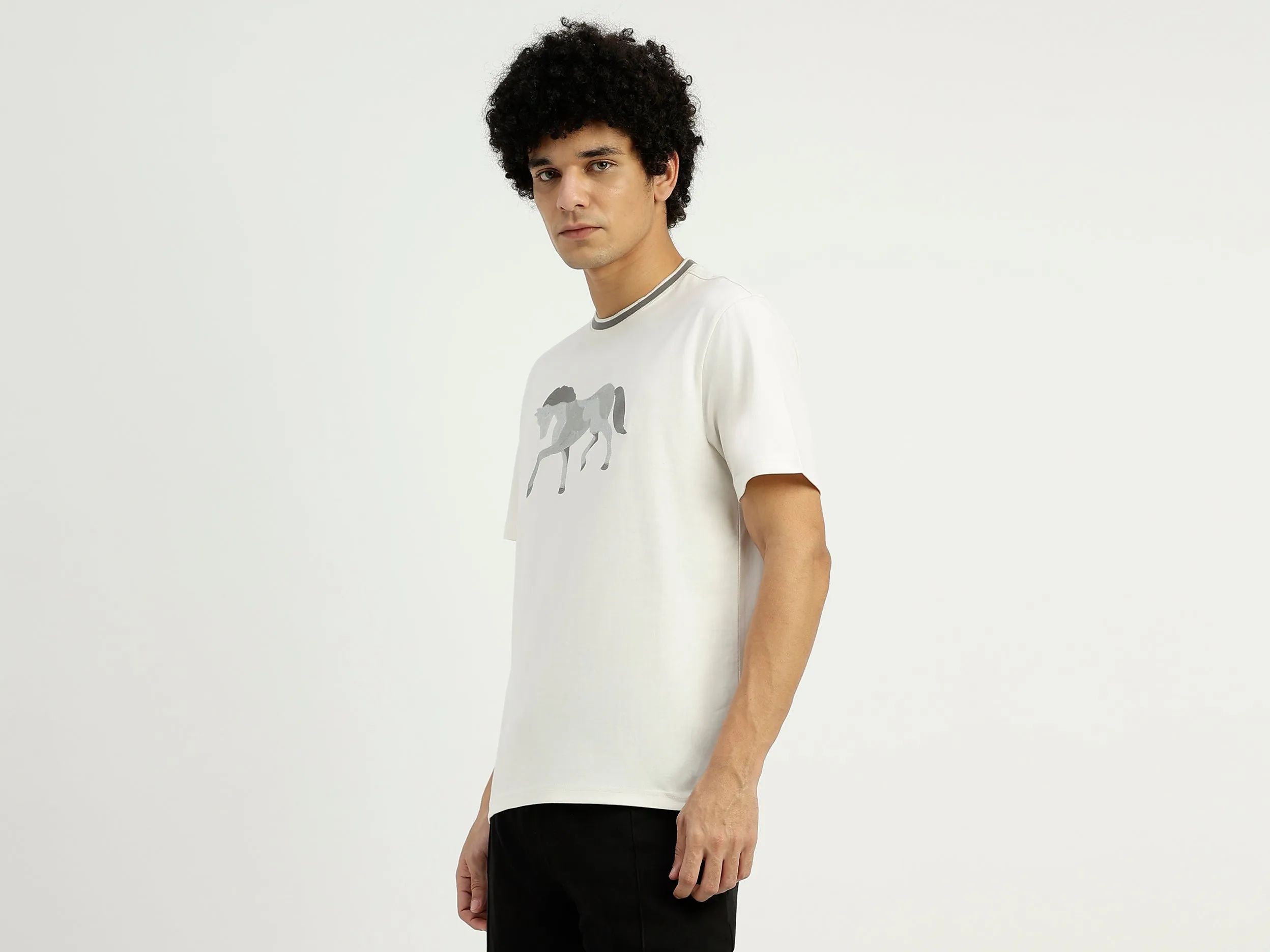 Relaxed Fit Crew Neck Printed T-Shirt