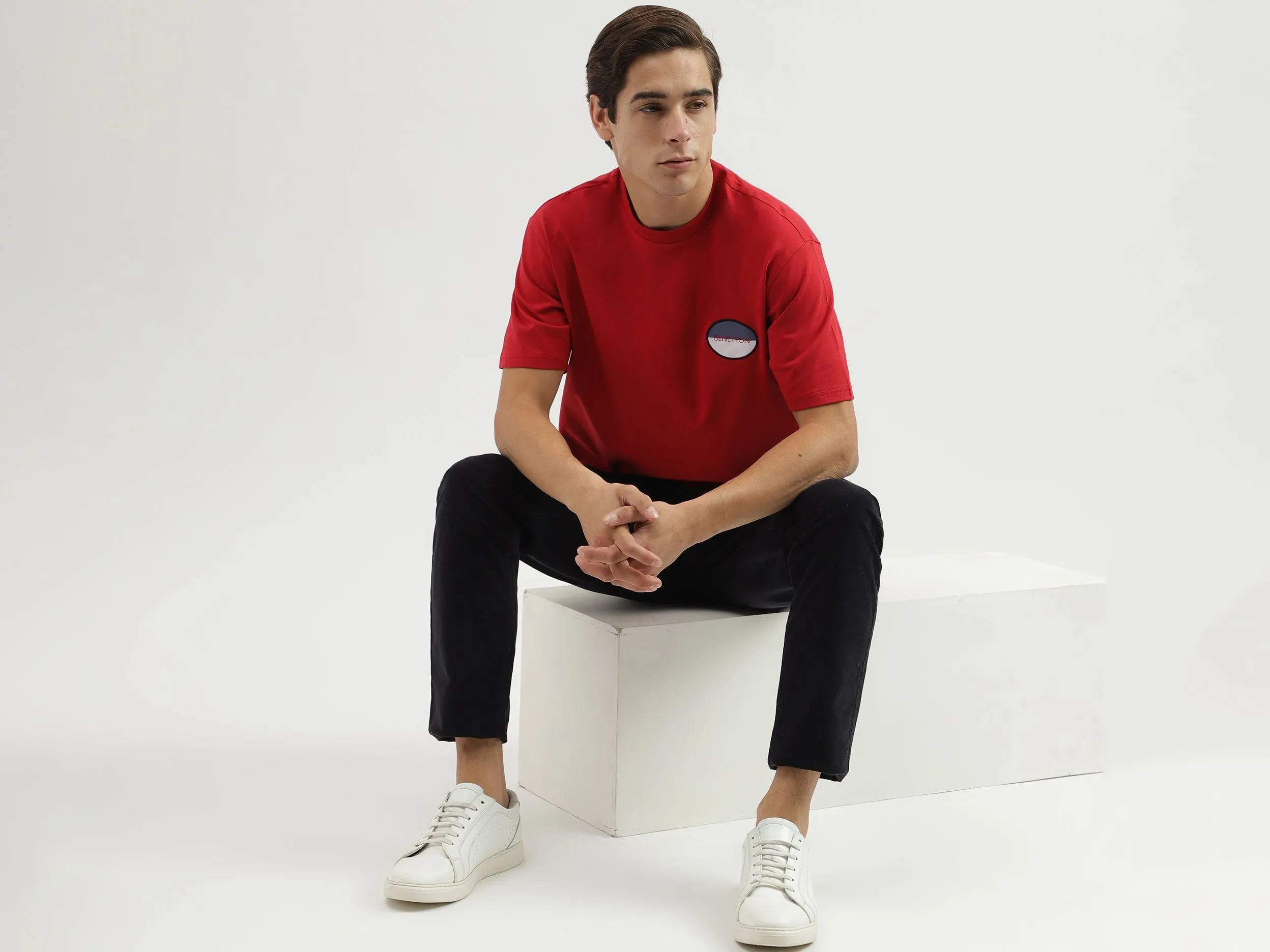 Relaxed Fit Crew Neck Solid Men's T-Shirt