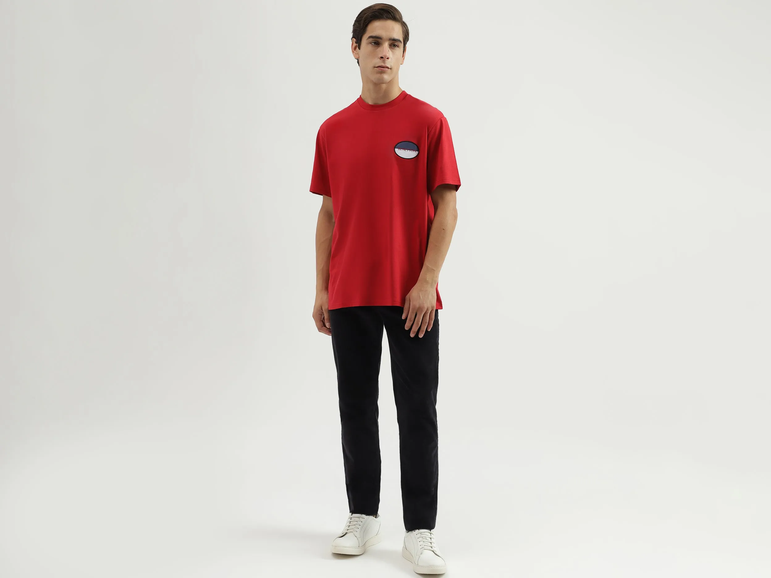 Relaxed Fit Crew Neck Solid Men's T-Shirt