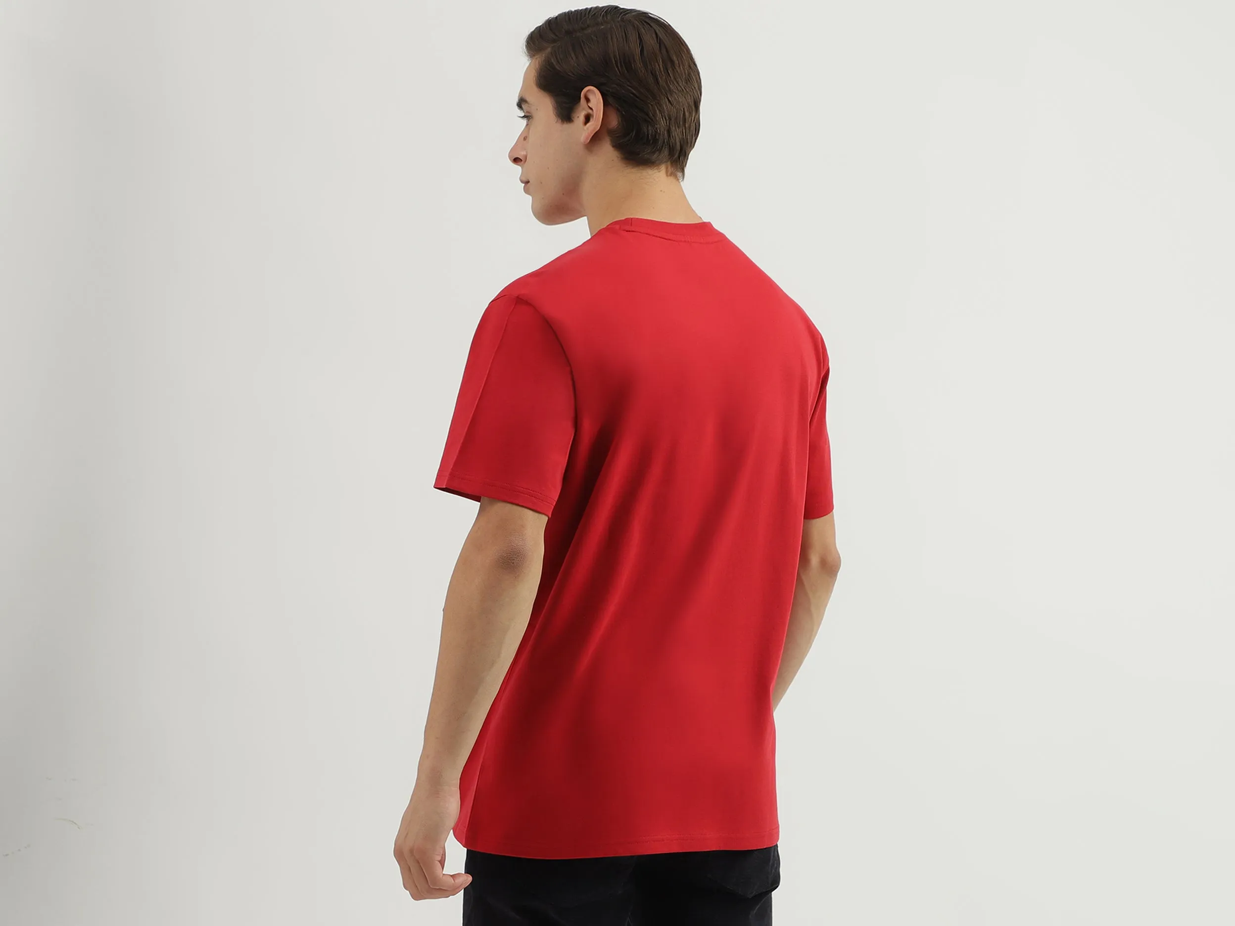 Relaxed Fit Crew Neck Solid Men's T-Shirt