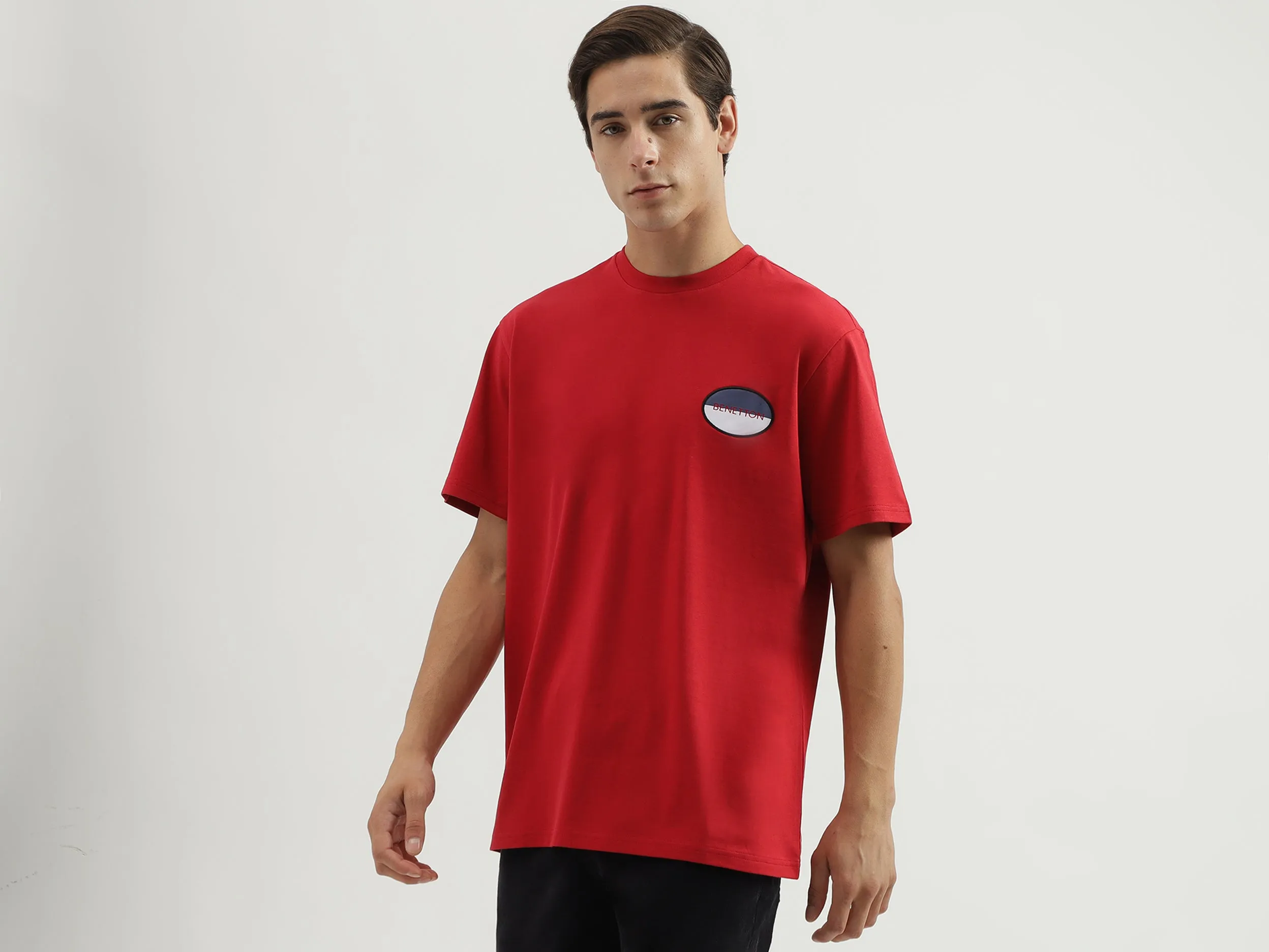 Relaxed Fit Crew Neck Solid Men's T-Shirt