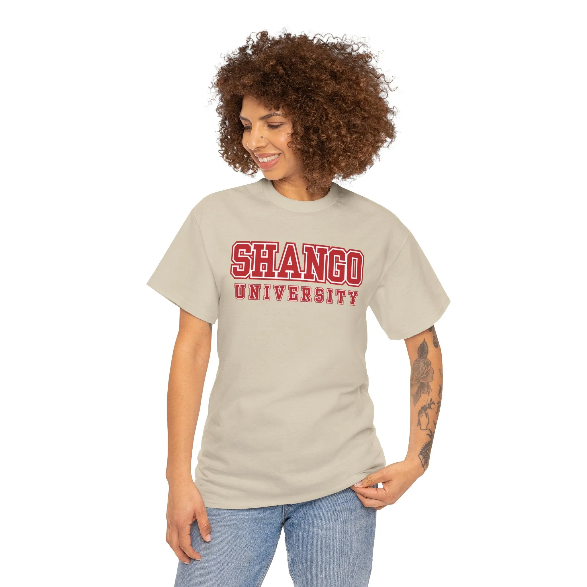 Shango University Unisex Heavy Cotton Tee - Vintage College Style T-Shirt